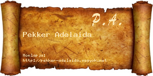 Pekker Adelaida névjegykártya
